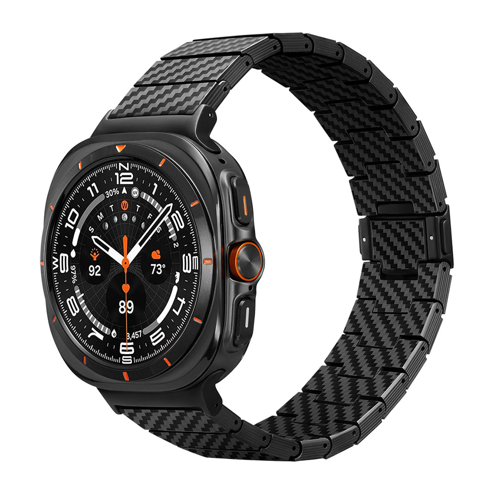 Pitaka Modern Serisi Samsung Galaxy Watch Ultra 47mm Karbon Fiber Black-Grey Twill Kordon Pitaka Modern Serisi Samsung Galaxy Watch Ultra 47mm Karbon Fiber Black-Grey Twill Kordon